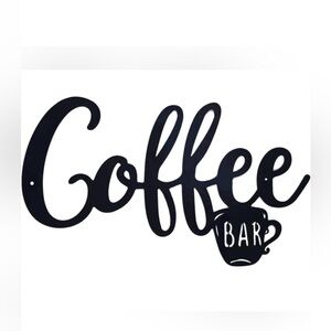 Small metal coffee bar sign